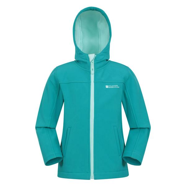 Mountain Warehouse Childrens/Kids Exodus Water Resistant Soft Shell Jacket - Teal - 