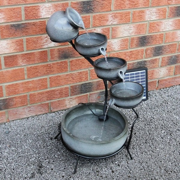 Monstershop Grey 4 Tier Spilling Bowls Water Feature