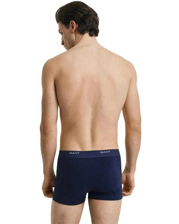 GANT 3-Pack Core Logo Boxer Trunks, Navy/White/Red