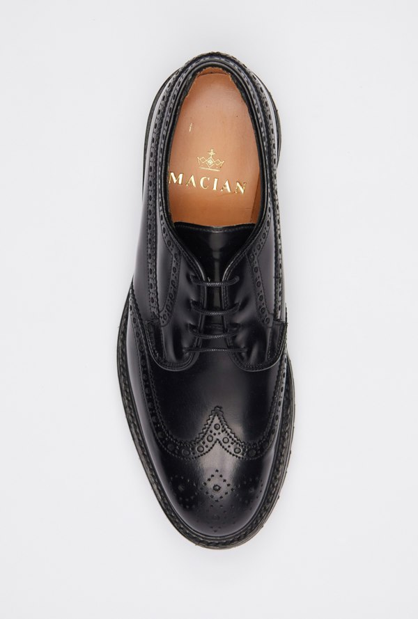 Macian Guinevere Brogue Derby Shoes - Black