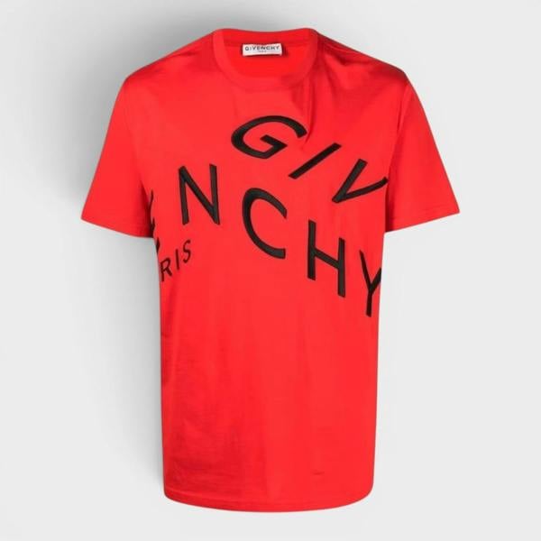 Givenchy Oversized T-Shirt Refracted Embroidery Red Black