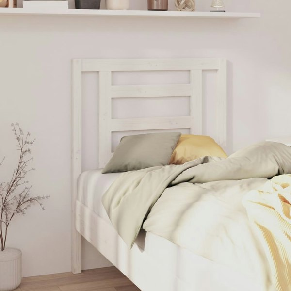 Berkfield Bed Headboard White 81x4x100 cm Solid Wood Pine