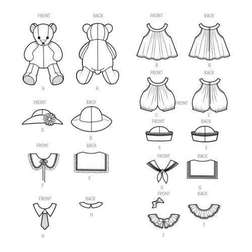 Simplicity Sewing Pattern 9771, Doll Clothes, Toys One Size - Easy