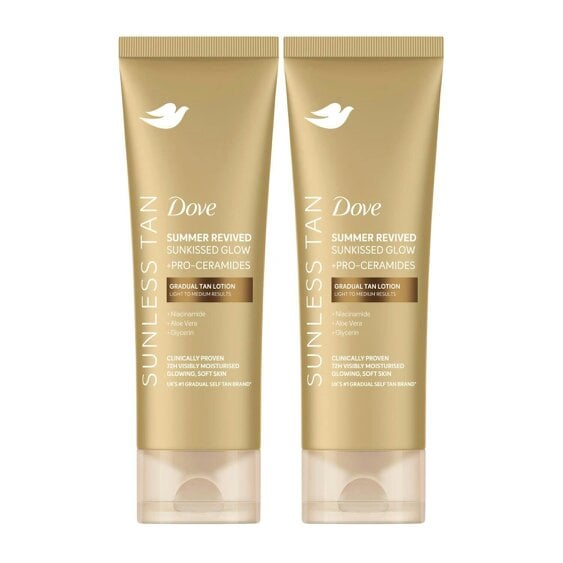 Dove Derma Spa Summer Revived Fair To Medium Skin Body Lotion, 2 Pack of 200ml