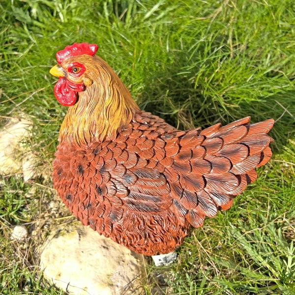 Farmwood Large Sitting Brown Chicken Garden Animal Ornament