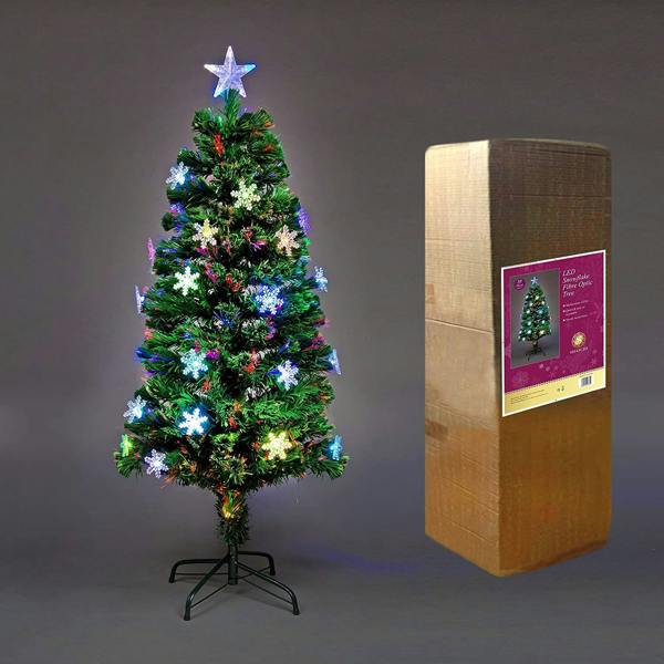 2ft to 6ft Snowflakes Fibre Optic Pre-Lit Artificial Christmas Trees with LEDs image 7