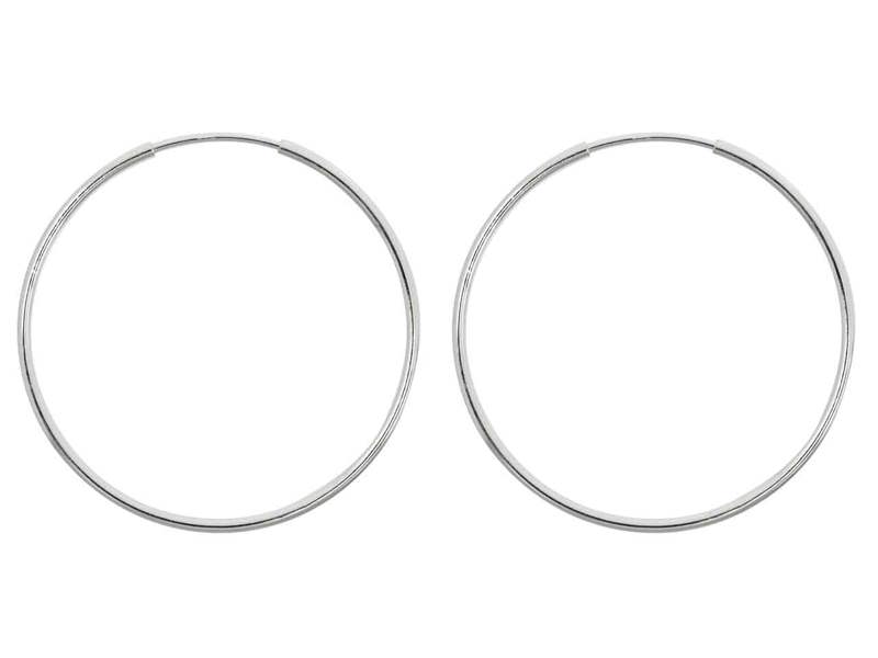 Cooksongold 925 Sterling Silver Sleeper Hoop Earrings, Pair