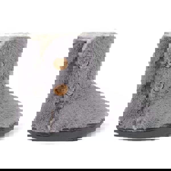 VIVA Polar Women's Memory Knitted Faux Fur Rubber Sole Winter Slippers