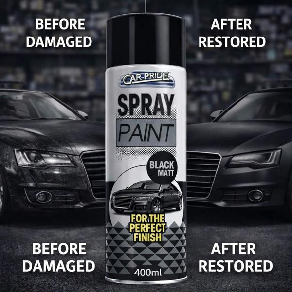 Carpride 5X Matt Black Car Spray Paint 400ml