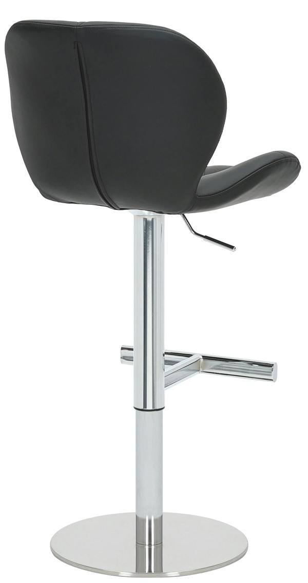 Lamboro Monza Signature Real Leather Bar Stool, Height Adjustable Swivel Kitchen Breakfast Bar Chair with Padded Backrest, Chrome Base & Footrest