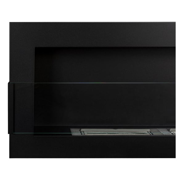 BIOFireplacesGMT Bioethanol Fireplace Wall Mounted 1200x400 Black Matt with Glass Ventless