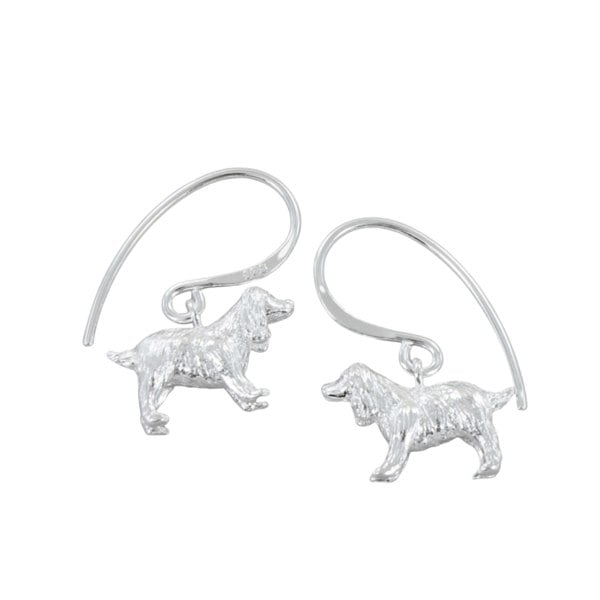 Silver Spaniel Drop Earrings - Reeves & Reeves