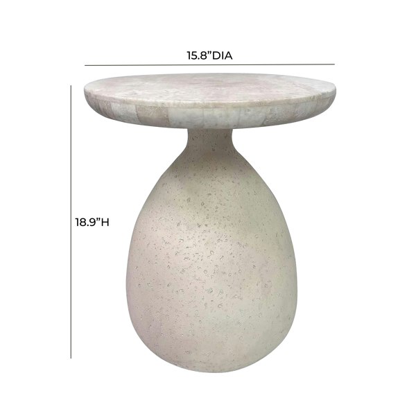 Furniture Edit Gina Cream Travertine Side Table