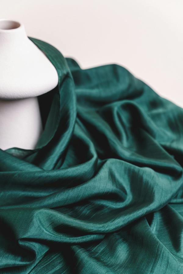 Forest Green Silk Scarf – Hand-Dyed Mulberry Silk, Eid & Evening Wrap
