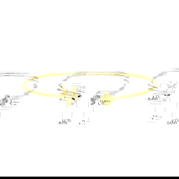 Gardenia Peridot Fox Bangle In 9ct Yellow Gold 135B0050039 dimensions