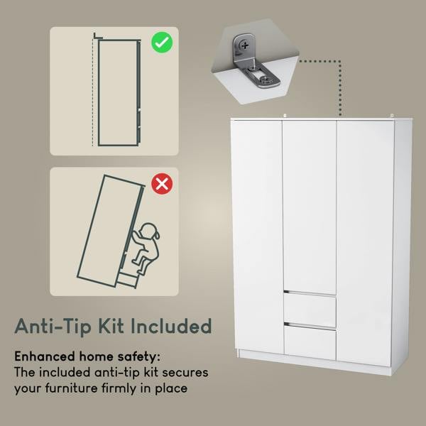 Vida Designs Glinton 3 Door 2 Drawer Wardrobe
