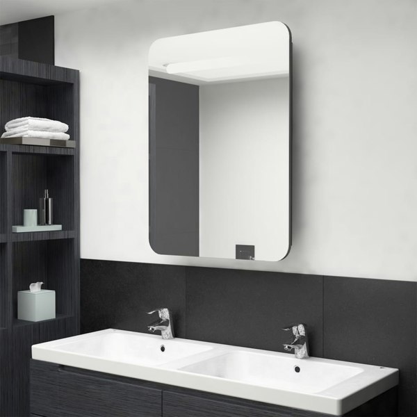 Berkfield LED Bathroom Mirror Cabinet Grey 60x11x80 cm