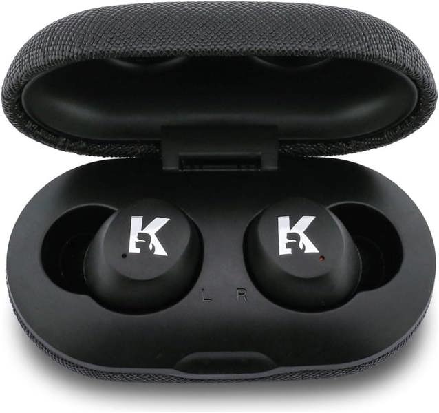 Karl Lagerfeld TWS Saffiano Logo ENC Earbuds Black - KLTWSPSALMK