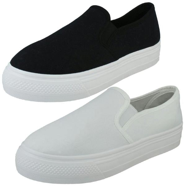 Spot On Ladies Spot On Chunky Sole Slip On Pumps F80556
