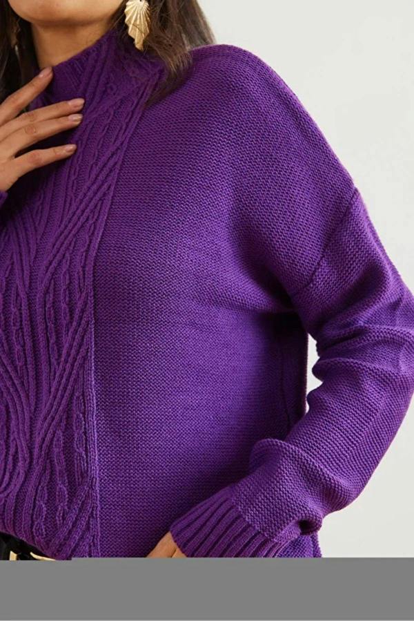 Hoxton Gal High-Neck Cable Knit Sweater
