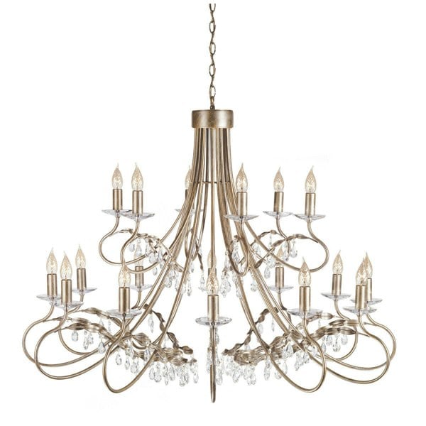 18 Bulb Chandelier Hanging Pendant LIght Silver/Gold LED E14 60W Bulb Loops