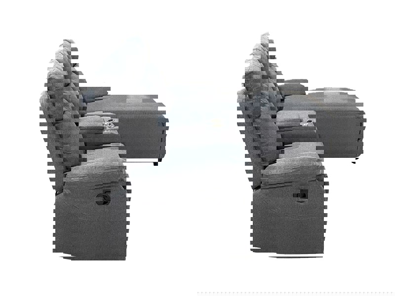 DS Living Sorento Recline Left Hand Corner 3 Seater Fabric Sofa in Grey or Cream