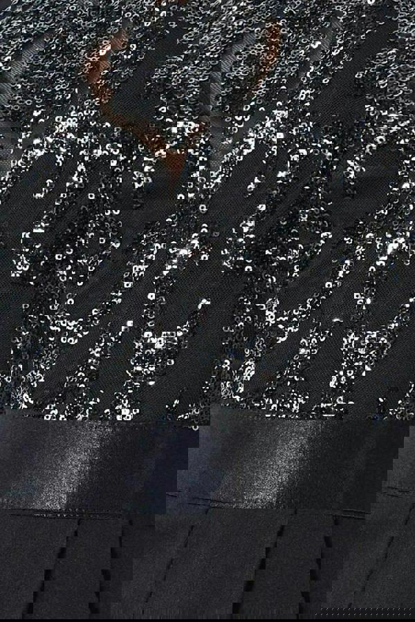 Tassel Sequin Jumpsuit - Black TR268