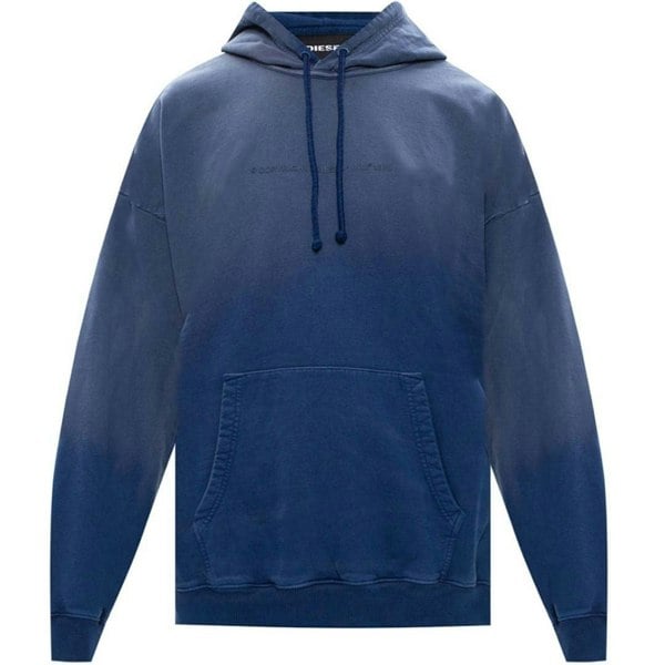 Diesel Copyright Logo Faded Hoodie - Blue