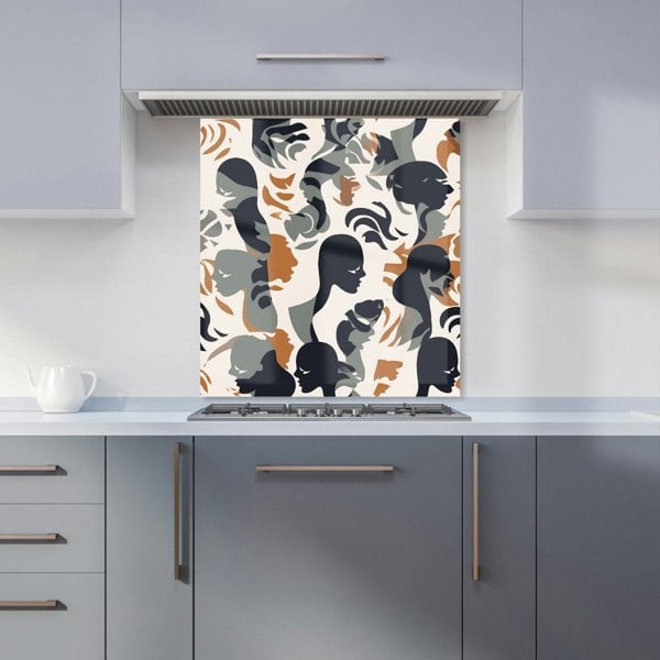 Warren Reed - Designer Abstract Grey Brown Silhouette Kitchen Splashback