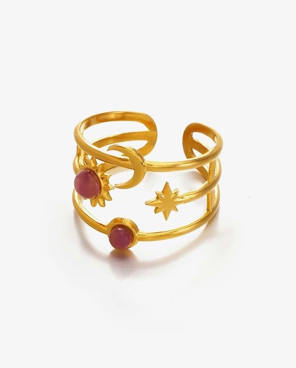 Elk & Bloom Chunky Intertwined Link Chain 14K Gold Ring