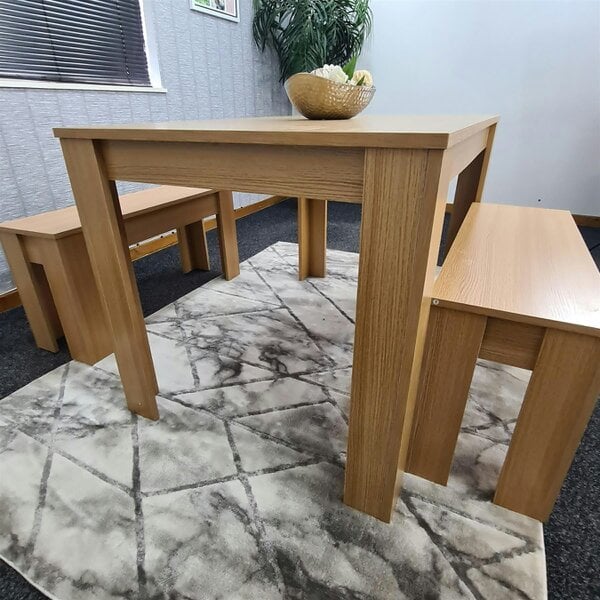 Kosy Koala Dining Table Set with 2 Benches Dining Room and Kitchen table set of 2