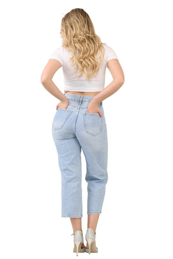 High-Waisted Mid Wash Cropped Jeans
