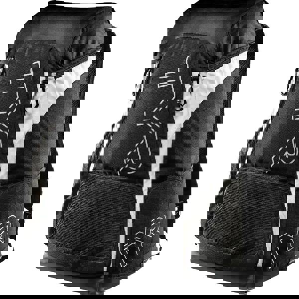 Black and white TYR Alliance Team Backpack 45L with mesh pockets