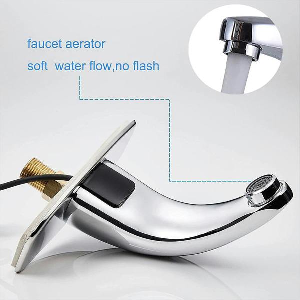 Ener-J Touchless Motion Sensor Faucet with LED Temperature Display, 360 Degrees, 3 Flow Modes, Cold & Hot