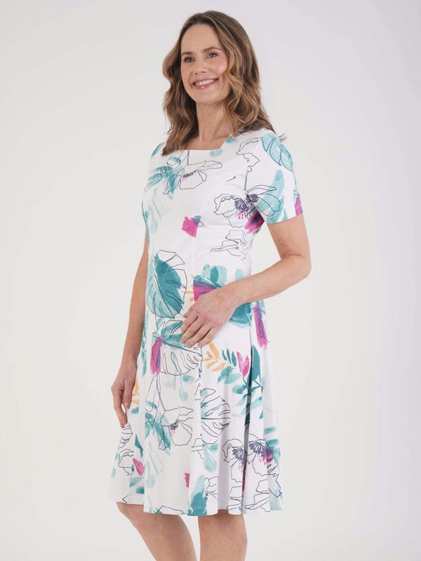 TIGI Palm Print Dress
