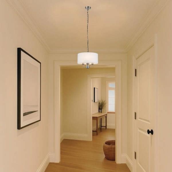 COSYLYTE Winston 3 Light Faux Linen Shade Pendant Light