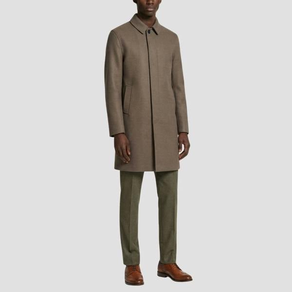 Harry Brown London Harold Plain Faux Wool Overcoat