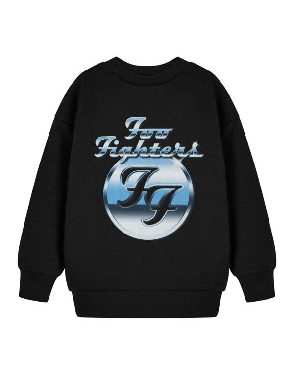 Foo Fighters Unisex Kids Black Metal Shine Kids Sweatshirt