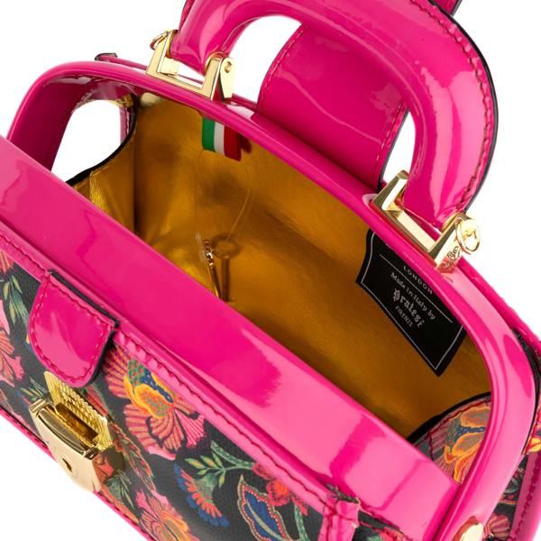 Embassy London Gazelle Mini - Red Flowers - Women’s mini patent leather top handle & crossbody bag