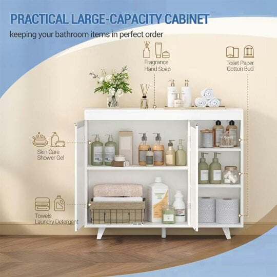 Havendro Storage Cabinet Footwear Rack Organiser with 2 Closed Area and 3 Open Shelves