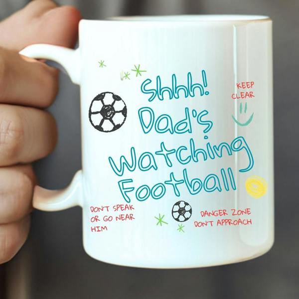 Personalised Dad's Watching Football Mug | Gift for Dad, Uncle, Friend