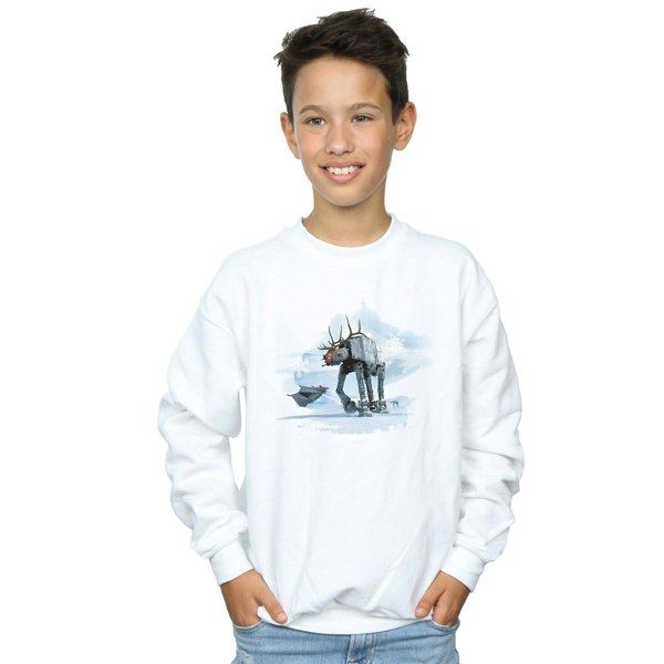 Star Wars Boys Christmas AT-AT Reindeer Sweatshirt - White