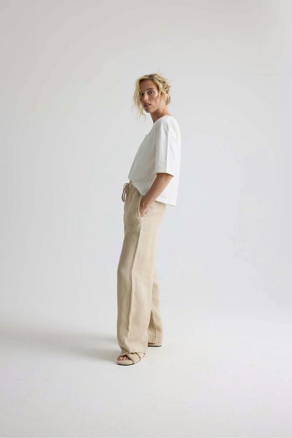 Pretty You London Relaxed Cotton T-Shirt In Coconut Milk