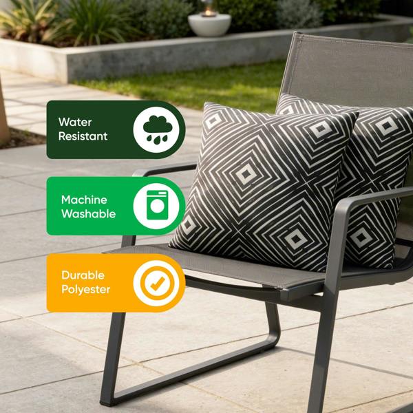 Gardenwize Pair of Outdoor Scatter Cushions – Aztec Diamond Design