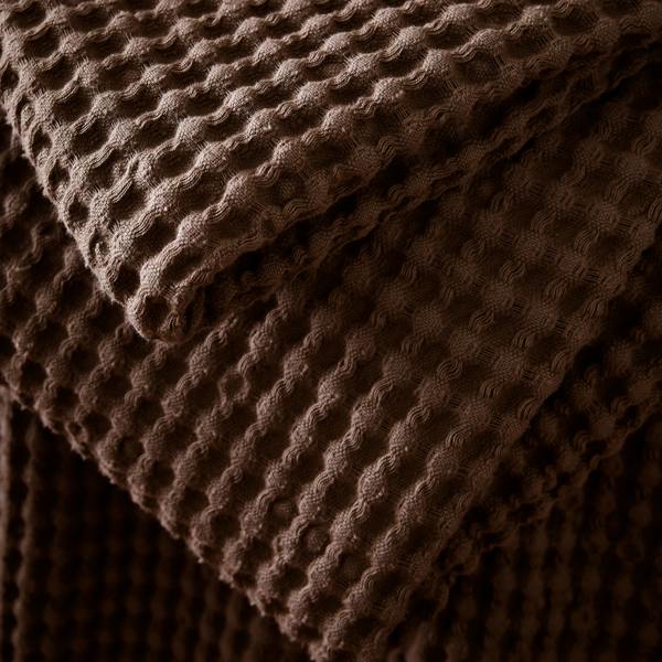 Pineapple Elephant Jaipur Chunky Waffle Cotton Blanket Throw Chocolate