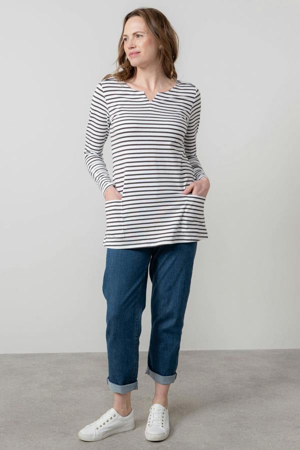 Lily & Me Maple Striped Jersey Tunic Chocolate
