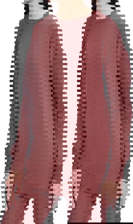 Smart Living Women's Casual Polycotton Crew Neck Sweatshirt - Chocolate