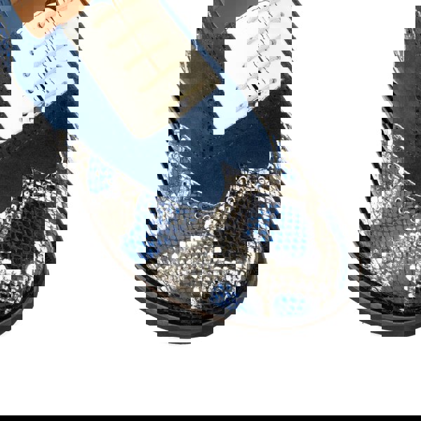 Embassy London Vivienne - Blue Snake - Women's oxford shoe with blue & snake effect leather combo