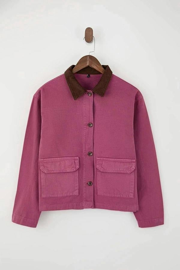 WOVCOR Denim Shirt Jacket with Collar Detail