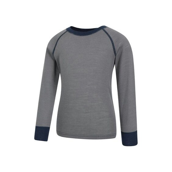 Mountain Warehouse Childrens/Kids Merino II Round Neck Base Layer Top - Grey